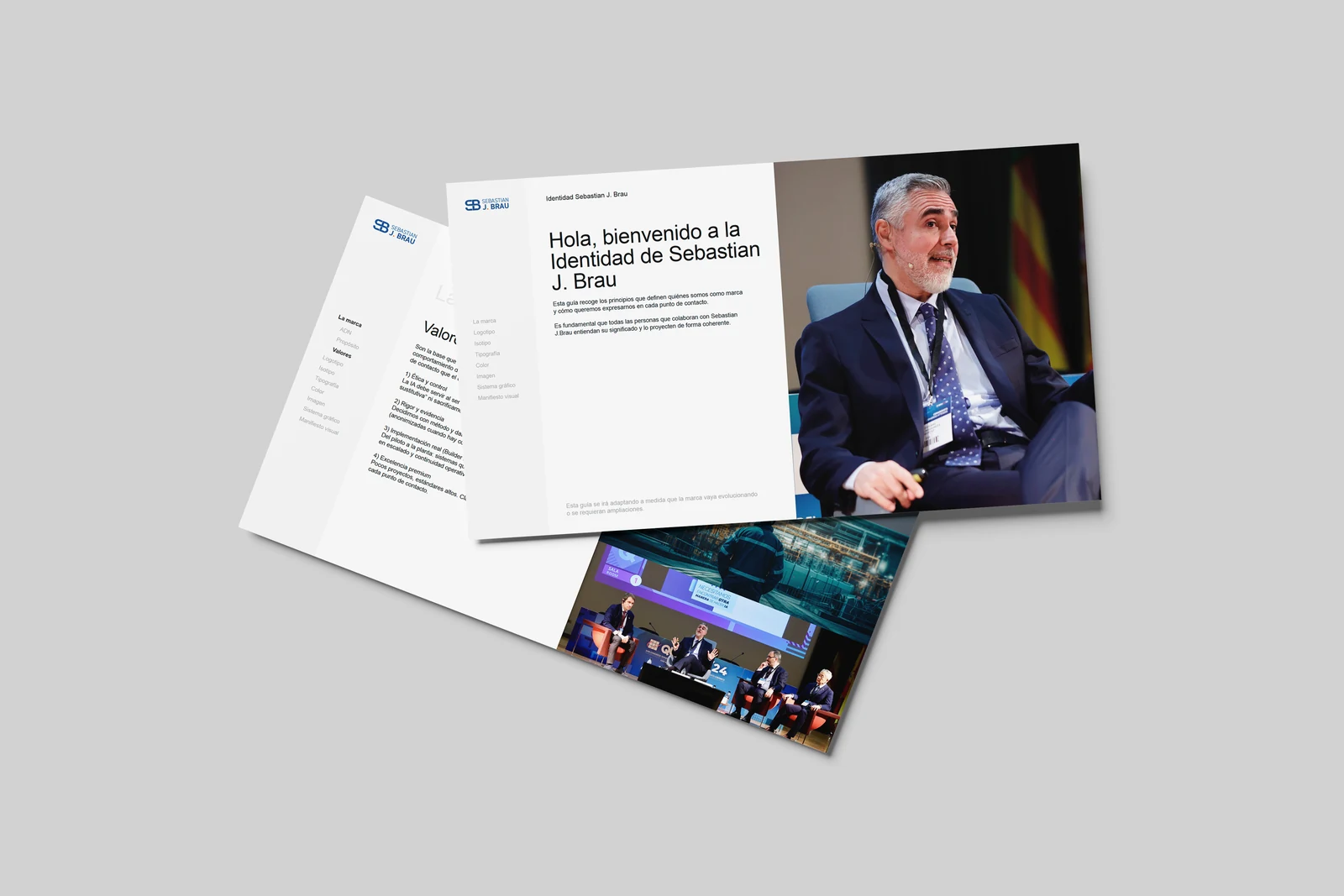 Aplicaciones de la marca personal de Sebastián Brau con fotografías de conferencias